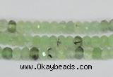 CRU205 15.5 inches 4*6mm faceted rondelle green rutilated quartz beads