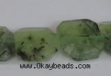 CRU223 15.5 inches 20*20mm freeform green rutilated quartz beads