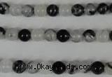 CRU302 15.5 inches 6mm round black rutilated quartz beads