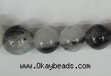 CRU321 15.5 inches 8mm - 16mm round black rutilated quartz beads