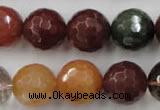 CRU416 15.5 inches 16mm faceted round Multicolor rutilated quartz beads