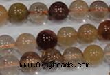 CRU455 15.5 inches 10mm round Multicolor rutilated quartz beads