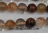 CRU456 15.5 inches 12mm round Multicolor rutilated quartz beads