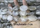 CRU529 15.5 inches 18*25mm oval  black rutilated quartz beads