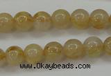 CRU551 15.5 inches 6mm round golden rutilated quartz beads