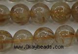 CRU553 15.5 inches 10mm round golden rutilated quartz beads