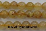 CRU611 15.5 inches 6mm round golden rutilated quartz beads