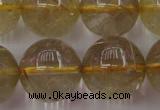 CRU615 15.5 inches 14mm round golden rutilated quartz beads