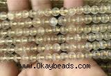 CRU629 15.5 inches 6mm round golden rutilated quartz beads