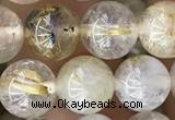 CRU637 15.5 inches 8mm round golden rutilated quartz beads