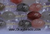 CRU760 15.5 inches 8*10mm rice Multicolor rutilated quartz beads