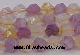 CRU771 15.5 inches 6mm faceted nuggets lavender amethyst & citrine beads