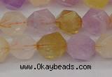 CRU774 15.5 inches 12mm faceted nuggets lavender amethyst & citrine beads