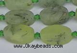 CRU781 15.5 inches 10*16mm oval green rutilated quartz beads