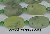 CRU782 15.5 inches 11*18mm oval green rutilated quartz beads