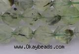 CRU792 15.5 inches 8mm faceted nuggets green rutilated quartz beads