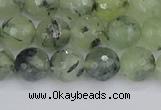 CRU802 15.5 inches 8mm faceted round prehnite gemstone beads