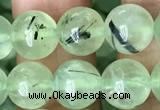 CRU812 15.5 inches 8mm round green rutilated quartz beads