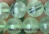 CRU813 15.5 inches 10mm round green rutilated quartz beads