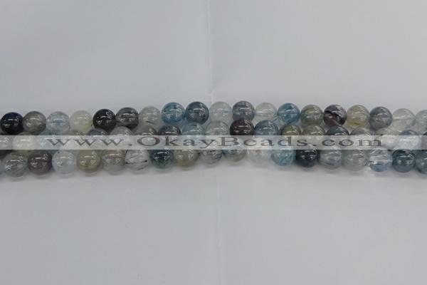 CRU853 15.5 inches 10mm round blue rutilated quartz beads