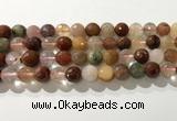 CRU913 15.5 inches 10mm faceted round mixed rutilated quartz beads