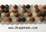 CRU915 15.5 inches 12mm faceted round mixed rutilated quartz beads