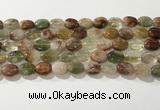 CRU920 15.5 inches 9*12mm oval mixed rutilated quartz beads wholesale