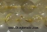 CRU927 15.5 inches 7mm round golden rutilated quartz beads wholesale