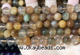 CRU949 15.5 inches 10mm round mixed rutilated quartz beads