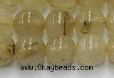 CRU951 15.5 inches 7mm round golden rutilated quartz beads