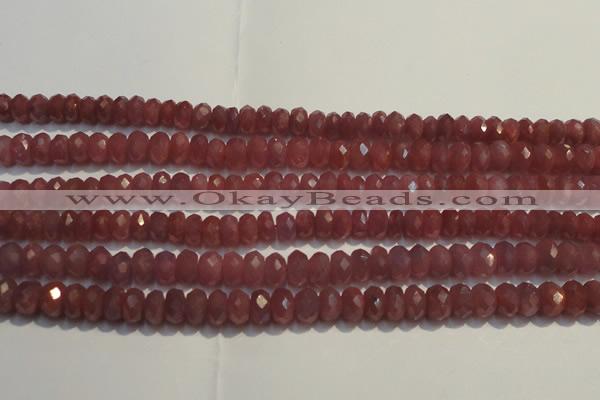 CRZ1018 15.5 inches 4*6mm faceted rondelle A grade ruby beads