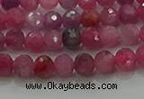 CRZ1120 15.5 inches 4mm faceted round natural ruby gemstone beads