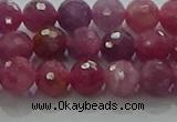 CRZ1122 15.5 inches 6mm faceted round natural ruby gemstone beads