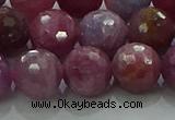 CRZ1126 15.5 inches 10mm faceted round natural ruby gemstone beads