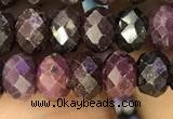 CRZ1137 15.5 inches 4*6mm faceted rondelle ruby gemstone beads