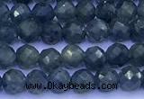 CRZ1173 15 inches 4mm faceted round sapphire beads