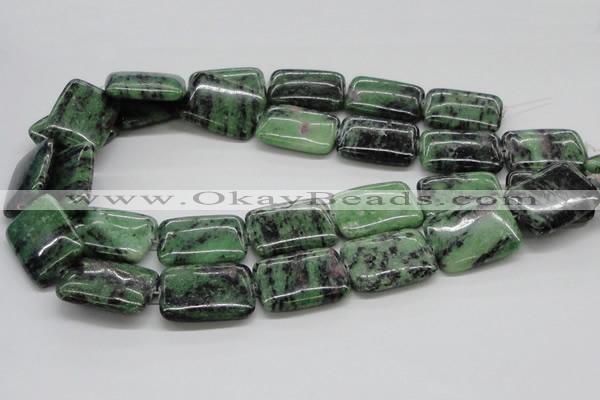 CRZ19 15.5 inches 22*30mm rectangle ruby zoisite gemstone beads