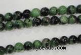 CRZ451 15.5 inches 6mm round ruby zoisite gemstone beads