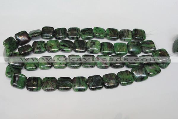 CRZ47 15.5 inches 18*18mm square ruby zoisite gemstone beads