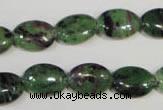 CRZ480 15.5 inches 10*14mm oval ruby zoisite gemstone beads