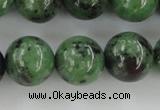 CRZ725 15.5 inches 14mm round ruby zoisite gemstone beads