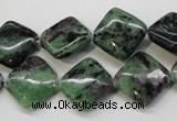 CRZ73 15.5 inches 14*14mm diamond ruby zoisite gemstone beads