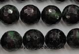 CRZ743 15.5 inches 15mm faceted round ruby zoisite gemstone beads