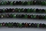 CRZ750 15.5 inches 2*2.5mm faceted rondelle ruby zoisite beads