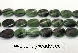 CRZ796 15.5 inches 18*25mm twisted oval ruby zoisite gemstone beads