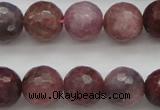 CRZ853 15.5 inches 9mm faceted round natural ruby gemstone beads