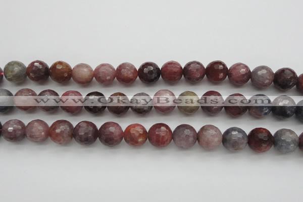 CRZ855 15.5 inches 11mm faceted round natural ruby gemstone beads