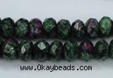 CRZ910 15.5 inches 5*8mm faceted rondelle Chinese ruby zoisite beads