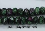 CRZ911 15.5 inches 6*10mm faceted rondelle Chinese ruby zoisite beads