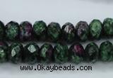 CRZ912 15.5 inches 8*12mm faceted rondelle Chinese ruby zoisite beads